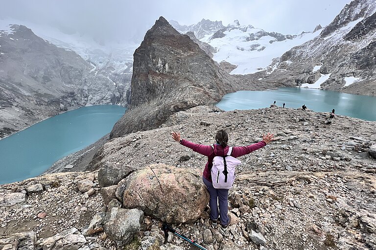 Wanderung zur Laguna de los Tres im Los Glaciares Nationalpark, leider möchte sich der Fitz Roy nicht zeigen