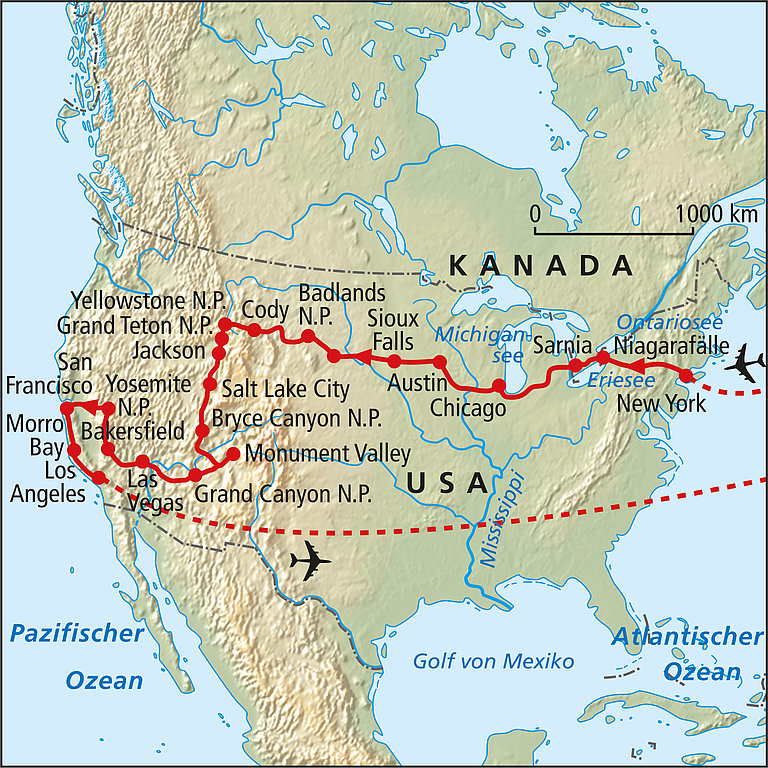 Reise quer durch die USA Rotel Reisen & Expeditionen Rotel Tours