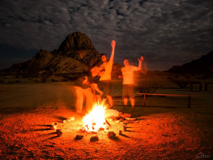 Lagerfeuer, Namibia, Spitzkoppe